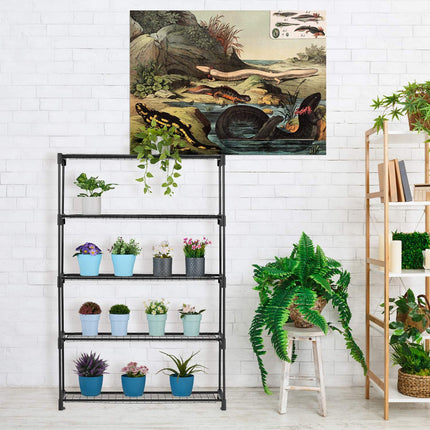 Metal Plant Rack with 6 Shelves for Indoor Use