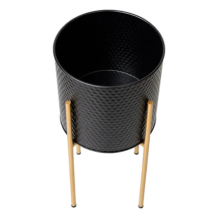 Metal Plant Stands, Set of 2 – Black-Gold Finish