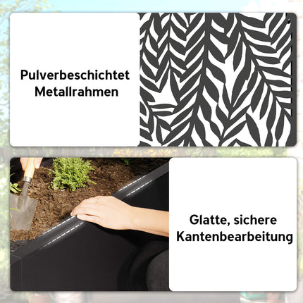 Metal Planter Box with Trellis, 20L Capacity, Black
