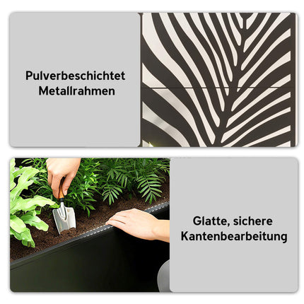 Metal Planter Box with Trellis, 90 x 40 x 180 cm, Black
