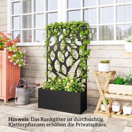 Metal Planter with Trellis, Wall-Mount or Freestanding