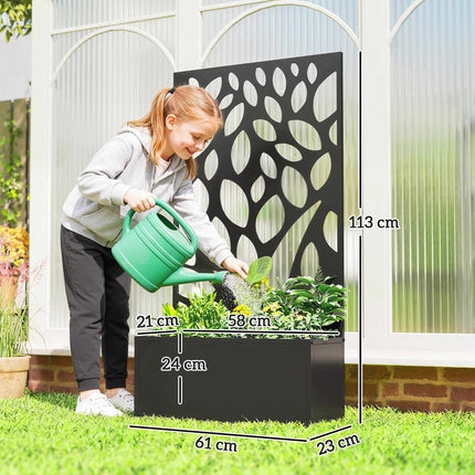 Metal Planter with Trellis, Wall-Mount or Freestanding