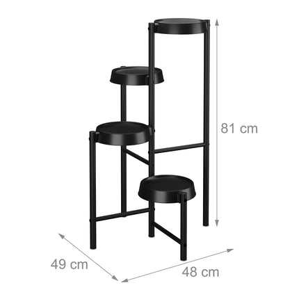 Metal & Plastic Plant Stand with Round Shelves
