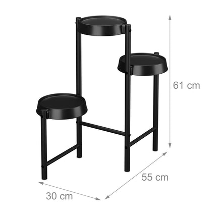 Metal & Plastic Plant Stand with Round Shelves