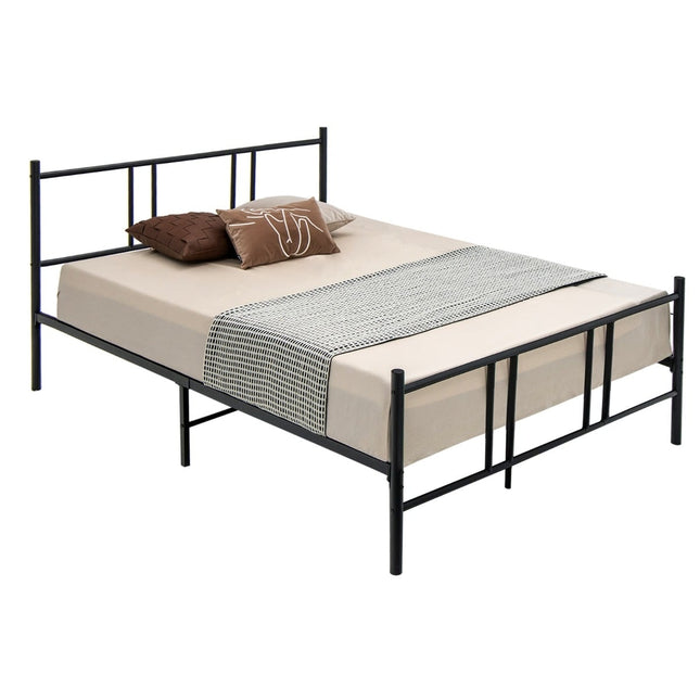 Metal Platform Bed Frame, 200x140 cm, Black, Storage Space