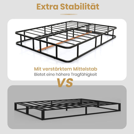 Metal Platform Bed Frame, Black, 200 x 140 x 26 cm