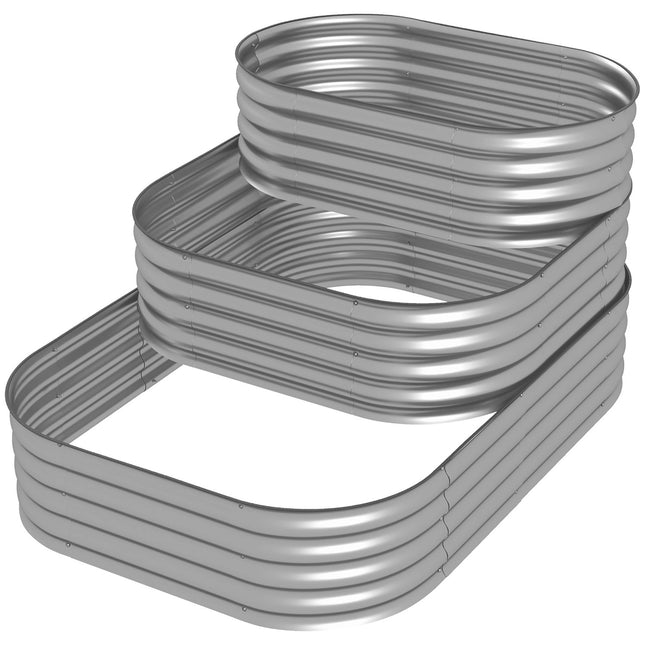 Metal garden bed, planting in 3 levels, safety edges