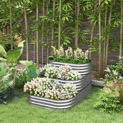 Metal garden bed, planting in 3 levels, safety edges