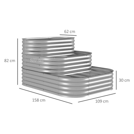 Metal garden bed, planting in 3 levels, safety edges