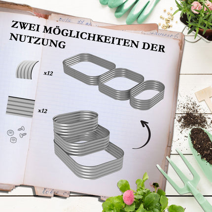 Metal garden bed, planting in 3 levels, safety edges