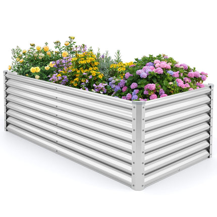 Metal Raised Garden Bed, 180x95x60 cm, Open Base