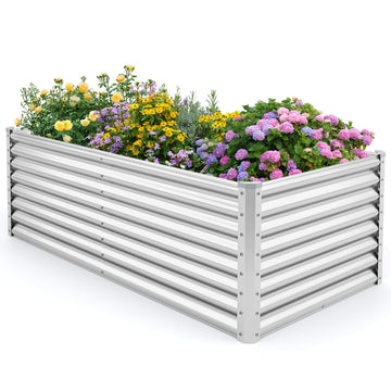 Verhoogd tuinbed van metaal, 180x95x60 cm, open bodem