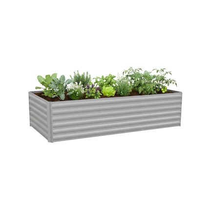 Metal Raised Garden Bed, 57x240x90cm, Galvanised Steel