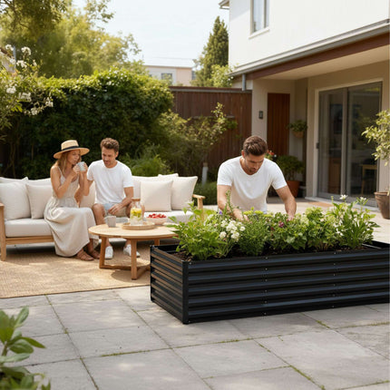 Metal Raised Garden Bed, 57x240x90cm, Galvanized Steel