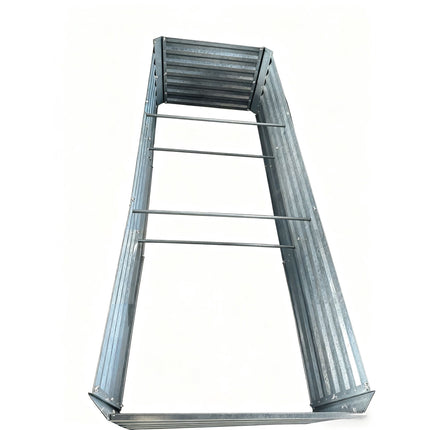 Metal Raised Garden Bed, Galvanized Steel, 57x240x90cm