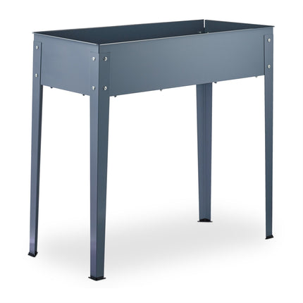 Metal Raised Planter Box in Grey