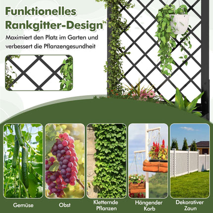 Metal Raised Planter Box with Trellis for Climbing Plants