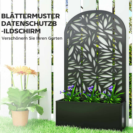 Metal Raised Planter with Trellis, Wall-Mount or Free-Standing
