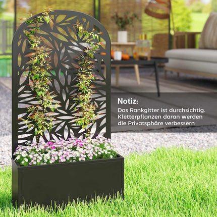 Metal Raised Planter with Trellis, Wall-Mount or Free-Standing