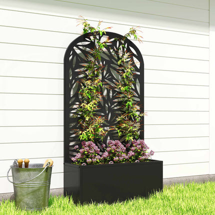 Metal Raised Planter with Trellis, Wall-Mount or Free-Standing