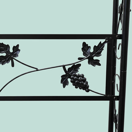 Metal Rose Arch, Black Garden Trellis For Climbing Vines