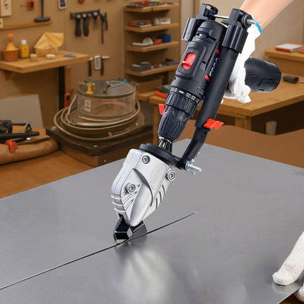 Metal Shear Drill Attachment, 360 Head, 1/4 in Hex