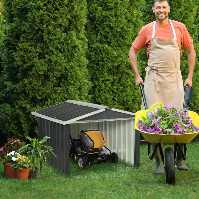 Metal Shed for Lawn Mower Robot, Rustproof, 86x100x63cm