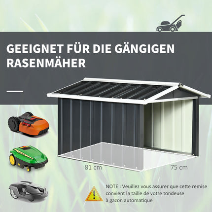 Metal Shed for Lawn Mower Robot, Rustproof, 86x100x63cm