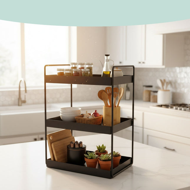 Metal Spice Rack, 3-Tier Organizer