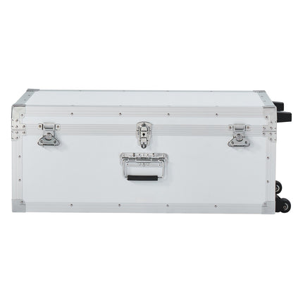 Metal Storage Trunk Set Of 2, Locking, Caster Base