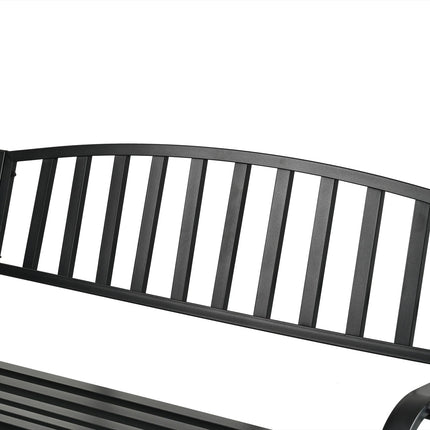 Metal Swing Bench for 2 – Armrests, Curved Seat