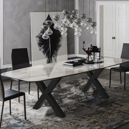 Metal Table Legs Set of 2, X-Frame, Black 28.4x29.9in