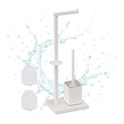 Metal Toilet Roll Holder with Brush and Storage