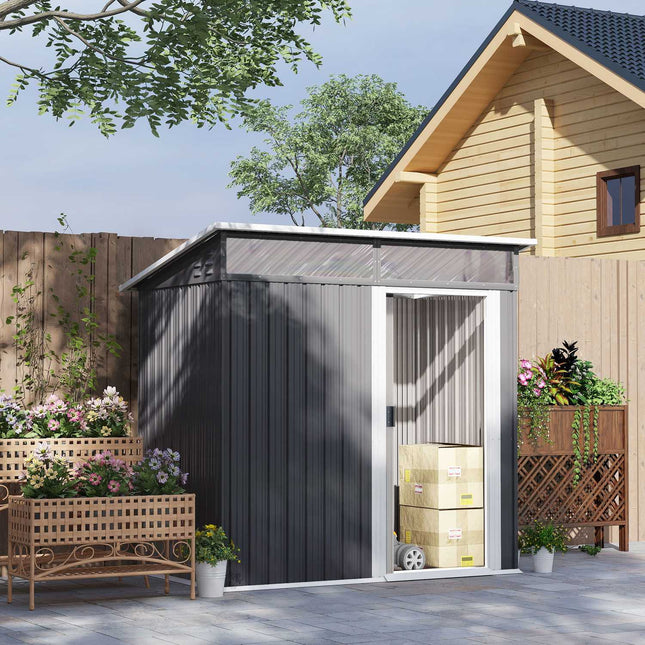 Metal tool shed 1.9 m² with sliding door and window