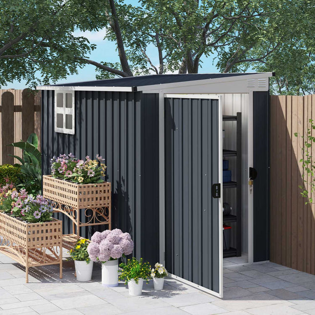 Metal tool shed - 2.7 m², roof, weatherproof