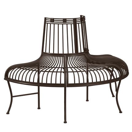 Semi-circular metal tree bench for 37 cm logs, 135 x 70 x 85 cm