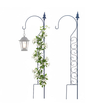 Metal Trellis with Shepherd's Crook for Climbing Plants