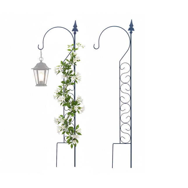Metal Trellis with Shepherd's Crook for Climbing Plants