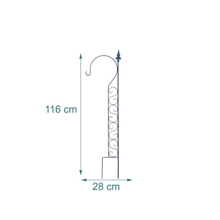 Metal Trellis with Shepherd's Crook for Climbing Plants