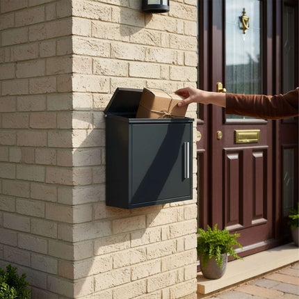 Metal Wall-Mounted Mailbox, Weatherproof, Lockable