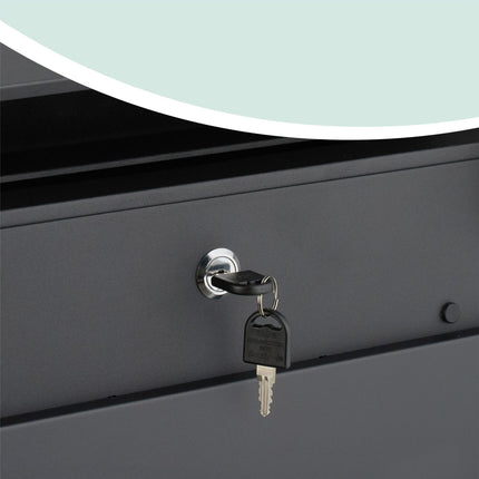 Metal Wall-Mounted Postbox with Newspaper Holder