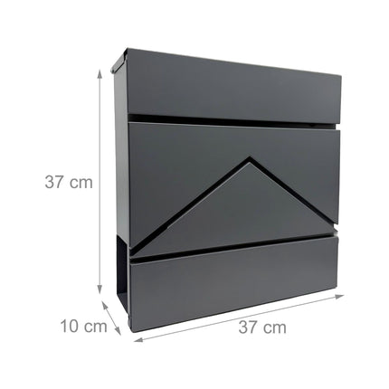 Metal Wall-Mounted Postbox with Newspaper Holder