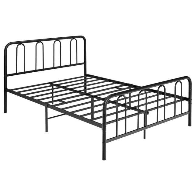 Metal bed frame for 190 x 140 cm mattress double bed frame with slatted frame & storage space