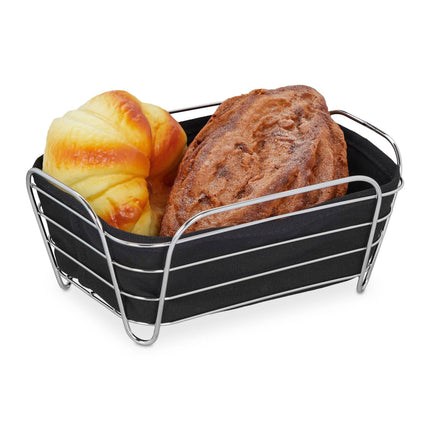 Metal bread basket with cover