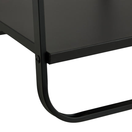 Metal clothes hanger with shelf
