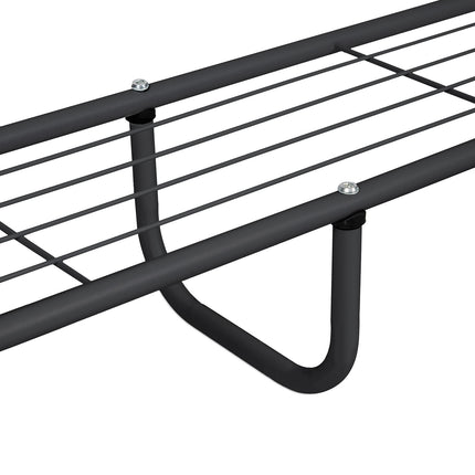 Metal clothes hanger with shelf