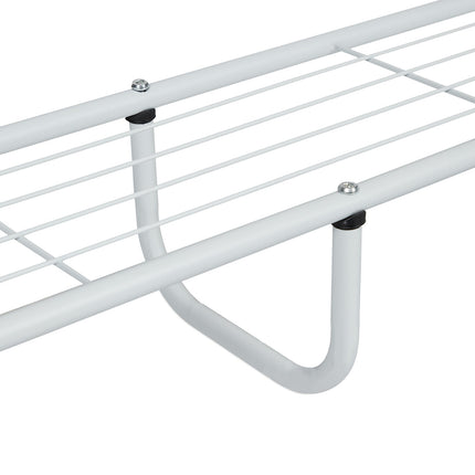 Metal clothes hanger with shelf