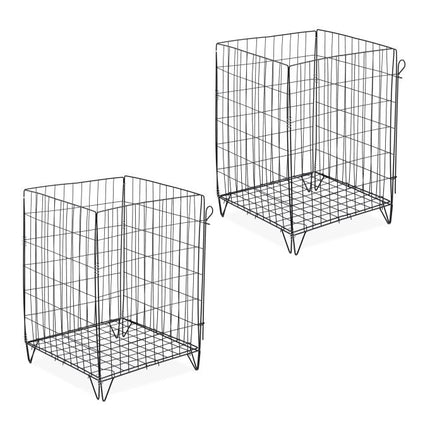 Metal composters with bottom grid, set of 2