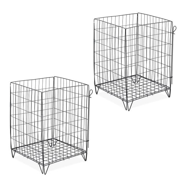 Metal composters with bottom grid, set of 2