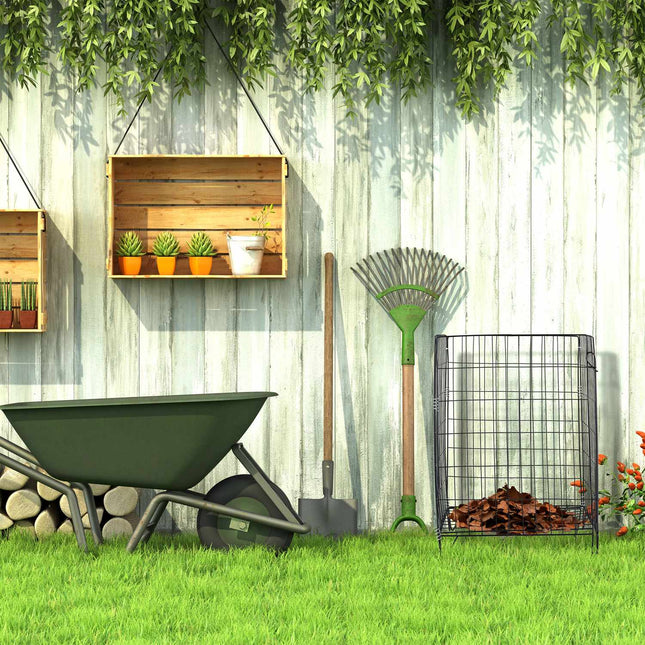 Metal composters with bottom grid, set of 2